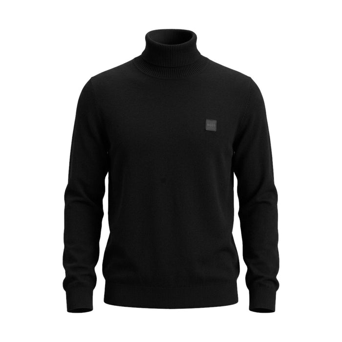 BOSS Akiro Roll Neck Logo Jumper Black
