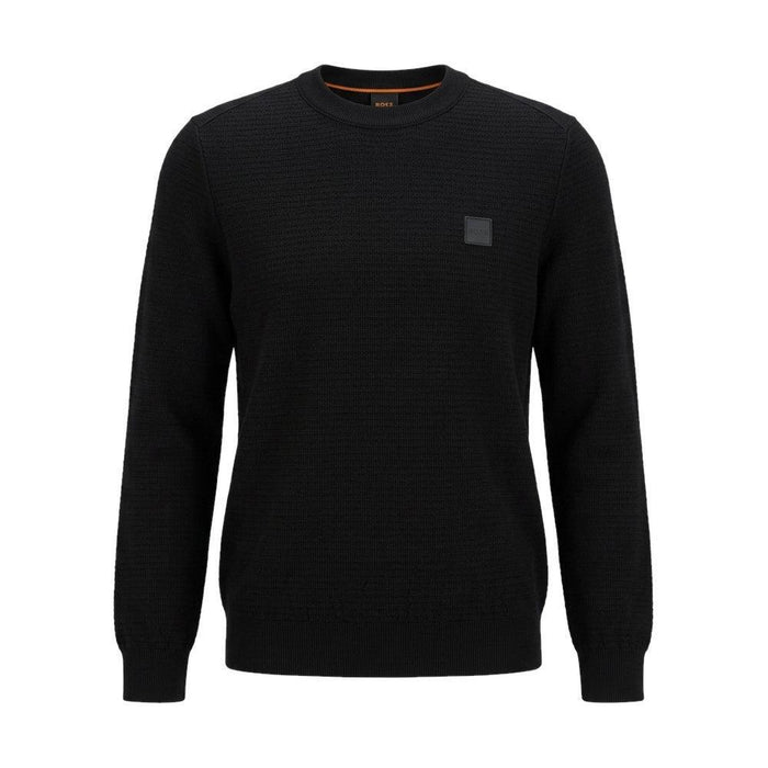 BOSS Anion Piqué Knit Jumper Black