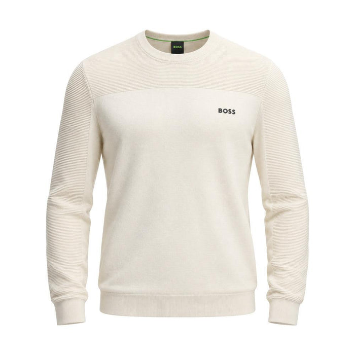 BOSS Momentum-X Crew Neck Jumper Natural