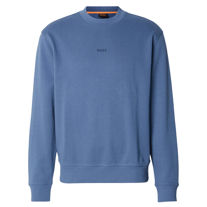 BOSS Relaxed Fit WeSmallcrew Sweatshirt Open Blue
