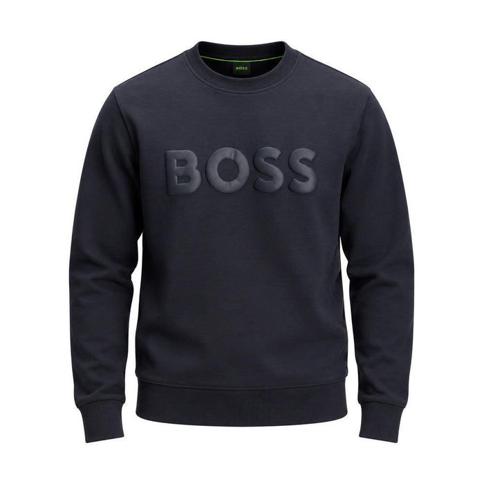 BOSS Salbo Tonal Logo Sweatshirt Dark Blue