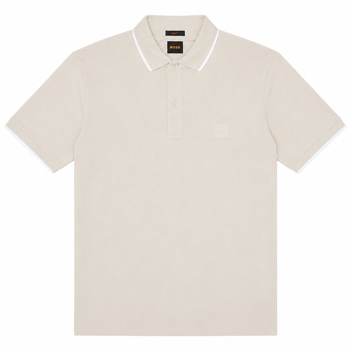 BOSS Slim Fit Passertip Polo Shirt Open Grey