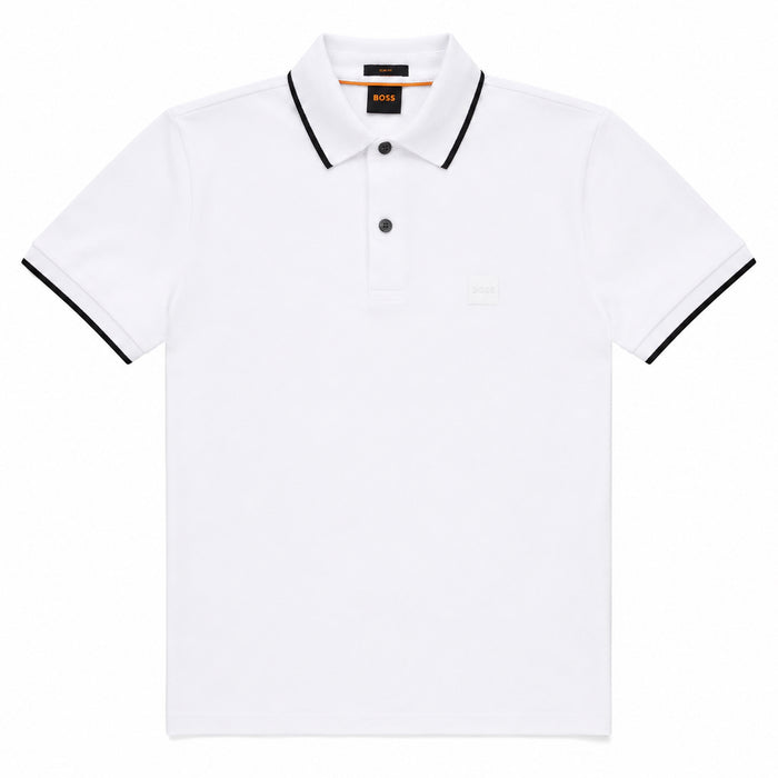 BOSS Slim Fit Passertip Polo Shirt White