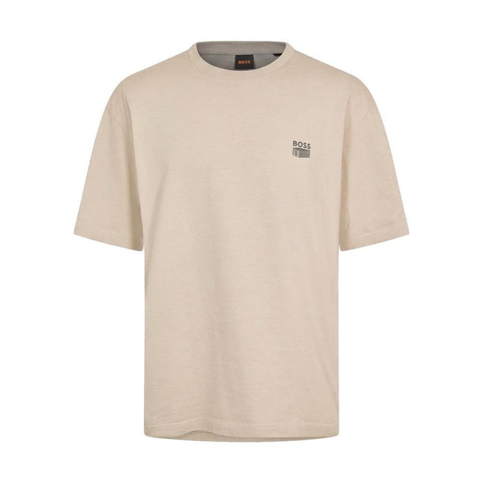 BOSS Te Brutalism Graphic T-Shirt Open Grey