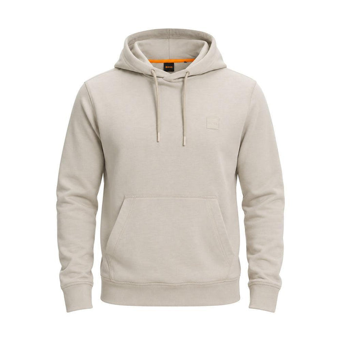 BOSS Wetalk Logo Patch Hoodie Light Grey