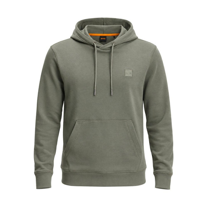 BOSS Wetalk Logo Patch Hoodie Open Grey