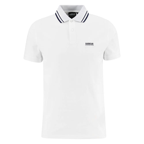 Barbour International Burnwood Tipped Polo Shirt White