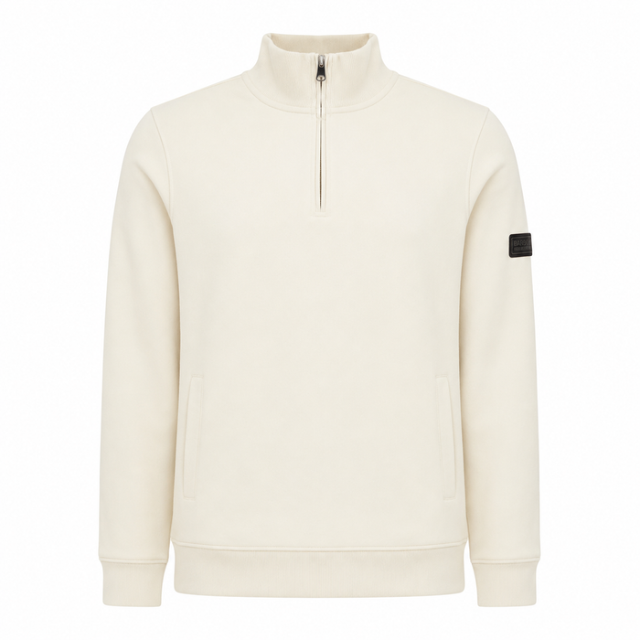 Barbour International Ehan Half Zip Sweatshirt Whisper White