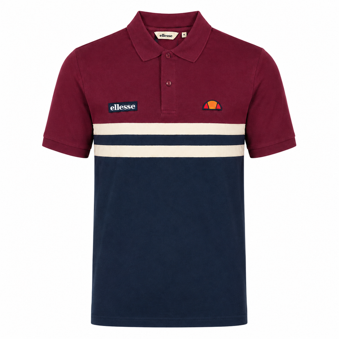 Ellesse Muccia Polo Shirt Burgundy/Navy