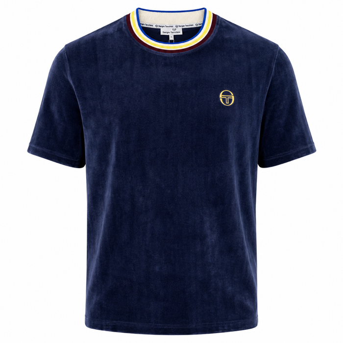 Sergio Tacchini Fino Velour T-Shirt Maritime Blue