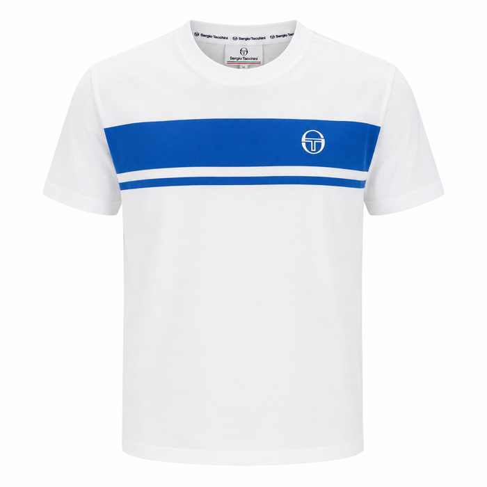 Sergio Tacchini Master Crew Neck T-Shirt White/Princess Blue