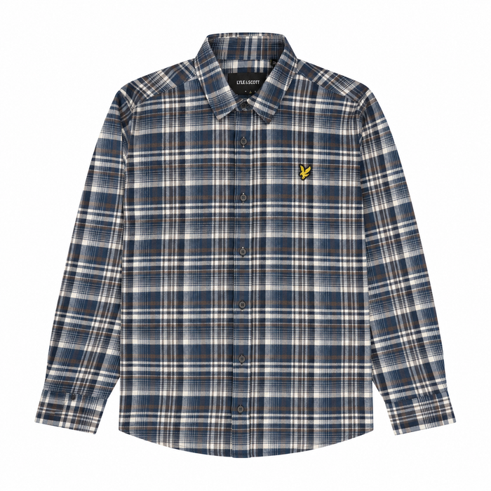 Lyle & Scott L/S Brushed Check Shirt Aegean Blue