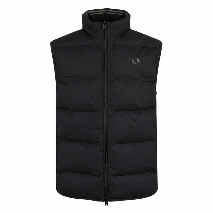 Fred Perry Insulated Padded Gilet Black/Laurel Wreath Green