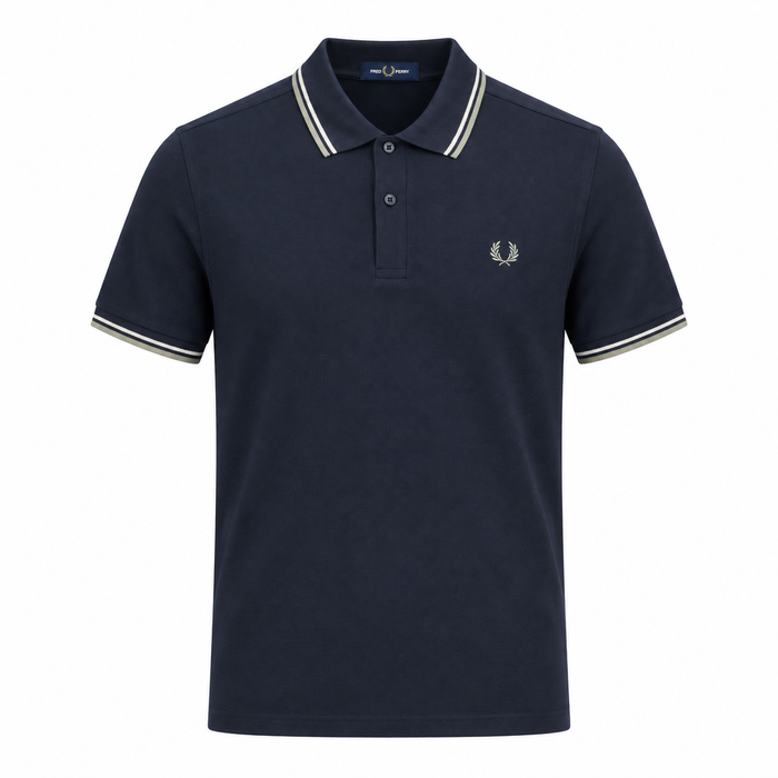 Fred Perry Plain Polo Shirt Dark Airforce/Seagrass