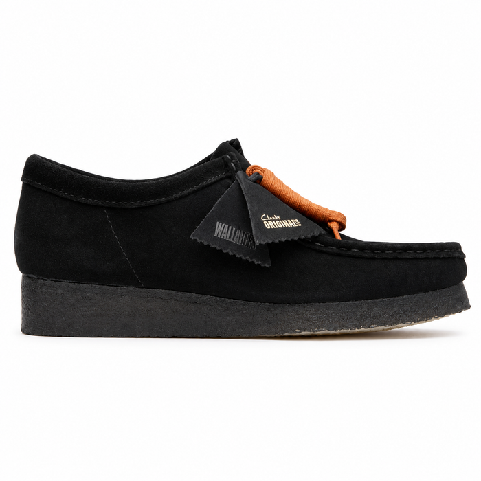 Clarks Originals Wallabee Shoes Black Suede