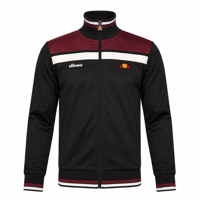 Ellesse Vignola Track Top Jacket Black/Burgundy