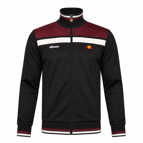 Ellesse Vignola Track Top Jacket Black/Burgundy