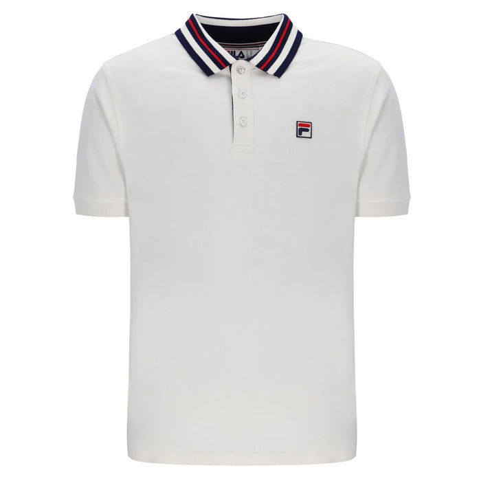 Fila Achille Heritage Contrast Collar Basic Polo Shirt Gardenia