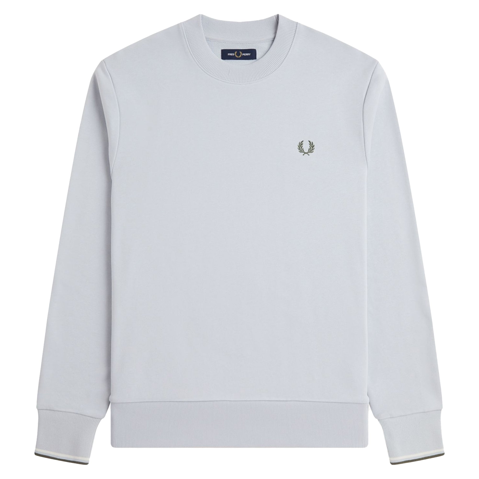 Fred Perry Crew Neck Sweatshirt Dusky Blue/Ecru/Laurel Wreath 