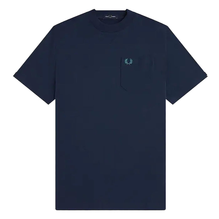 Fred Perry Pocket Detail T-Shirt Navy/Tennis Blue