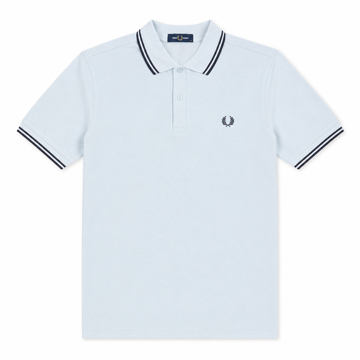 Fred Perry Twin Tipped Polo Shirt Light Ice/Anchor Grey/Anchor Grey
