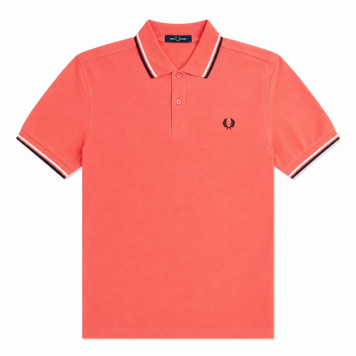 Fred Perry Twin Tipped Polo Shirt Strawberry Cream/Ecru/Black