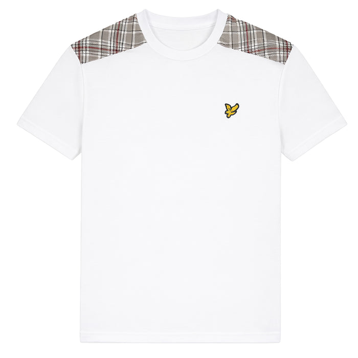 Lyle & Scott Check Panelled T-Shirt White