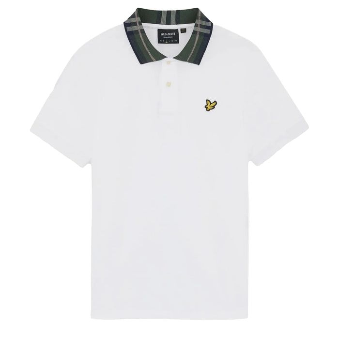 Lyle & Scott Tartan Collar Polo Shirt White
