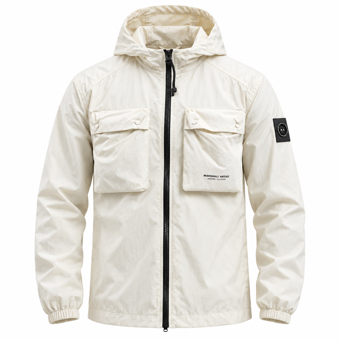 Marshall Artist Centro Hooded Overshirt Silver Birch
