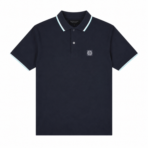 Marshall Artist Tipped Polo Shirt Navy
