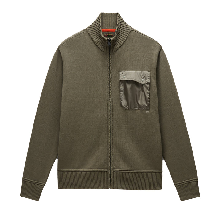 Napapijri Berti Full Zip Knitted Jumper Tea Leaf