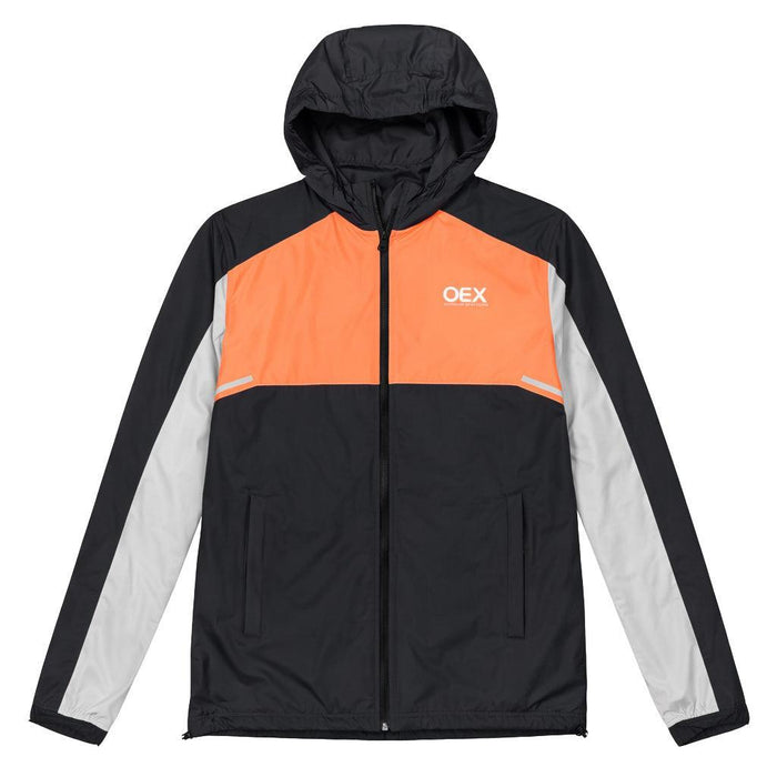 OEX Grampian Windrunner Jacket Black/Coral
