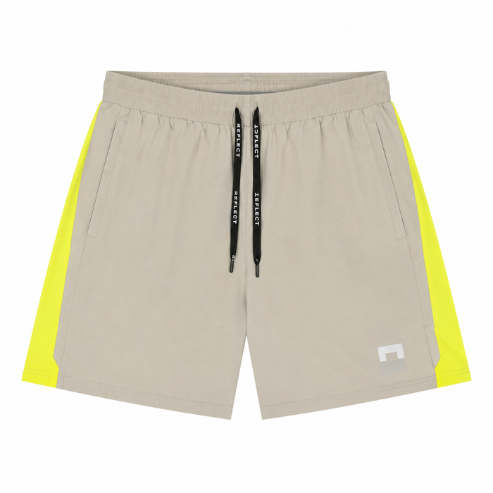REFLECT Zone Tech 7-Inch Shorts Grey/Neon Yellow