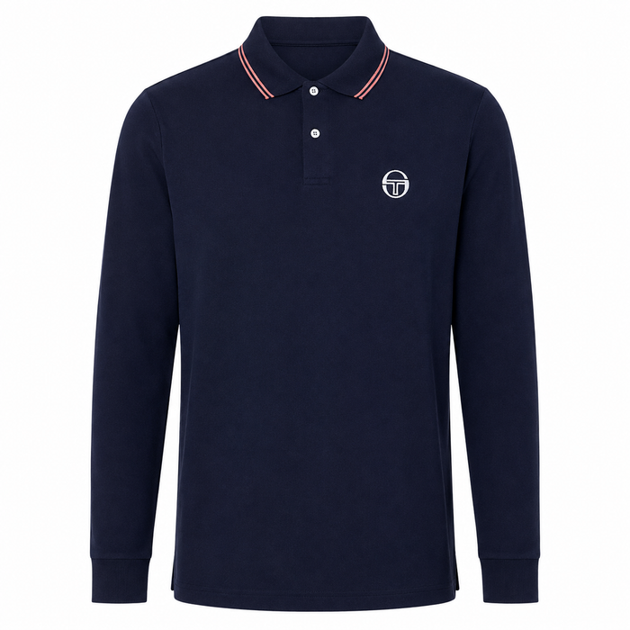Sergio Tacchini Long Sleeve 020 Polo Shirt Maritime Blue/Light Mahogany
