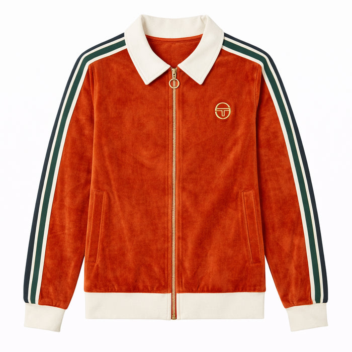 Sergio Tacchini Monte Velour Track Top Jacket Rooibos Tea/Gardenia