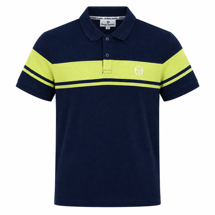 Sergio Tacchini Young Line Polo Shirt Maritime Blue/Celery Green