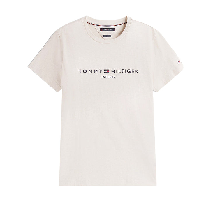Tommy Hilfiger Slim Logo Embroidery T-Shirt Heathered Oatmilk