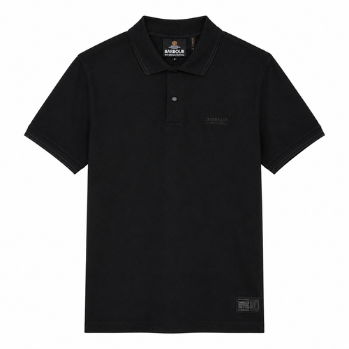 Barbour International 90th Anniversary Polo Shirt Black