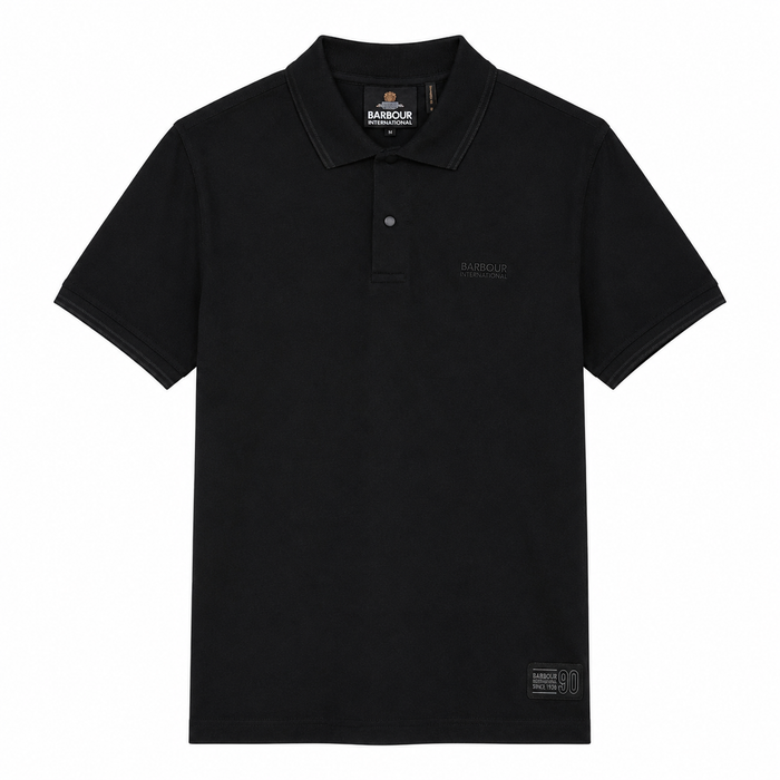 Barbour International 90th Anniversary Polo Shirt Black