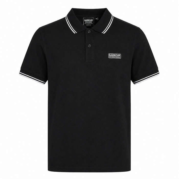 Barbour International Evan Tipped Polo Shirt Black