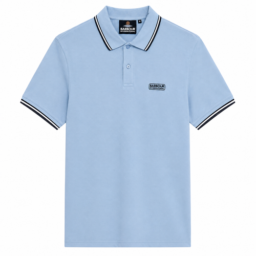 Barbour International Evan Tipped Polo Shirt Powder Blue