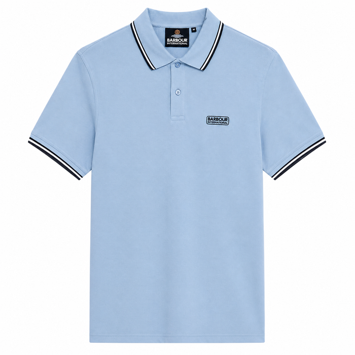Barbour International Evan Tipped Polo Shirt Powder Blue