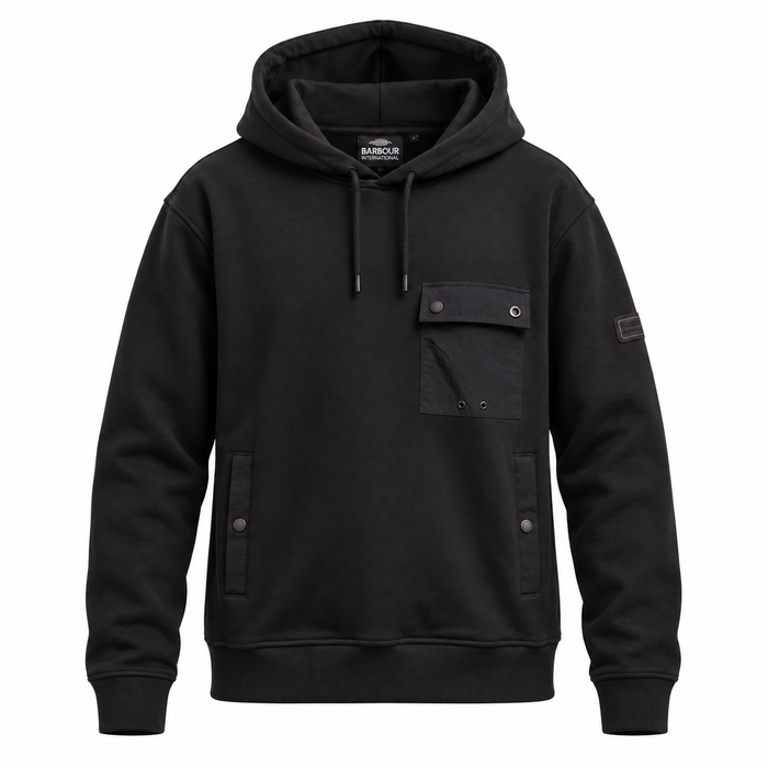 Barbour International Inline Hooded Sweatshirt Black