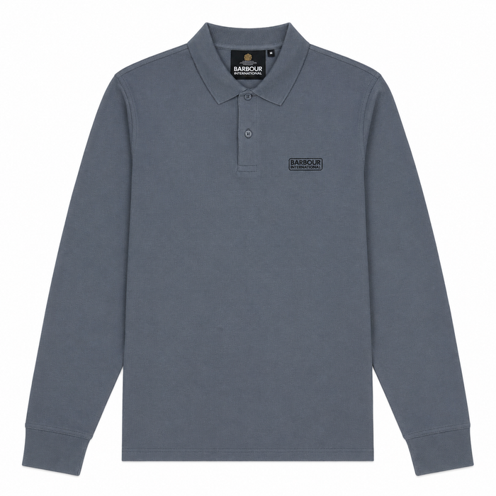 Barbour International Long Sleeve Polo Shirt Washed Charcoal
