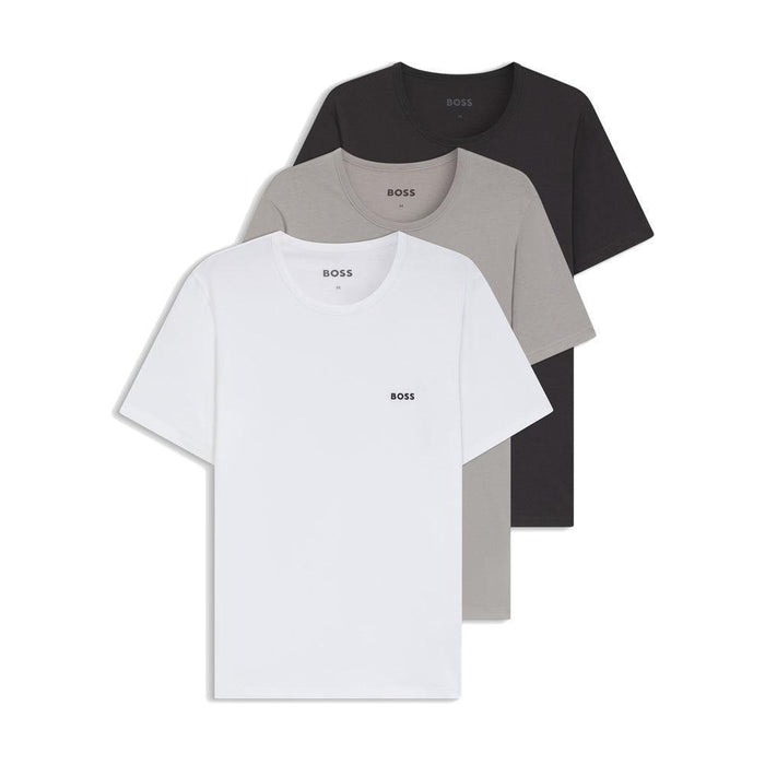 BOSS 3 Pack Cotton T-Shirts Black/Grey/White