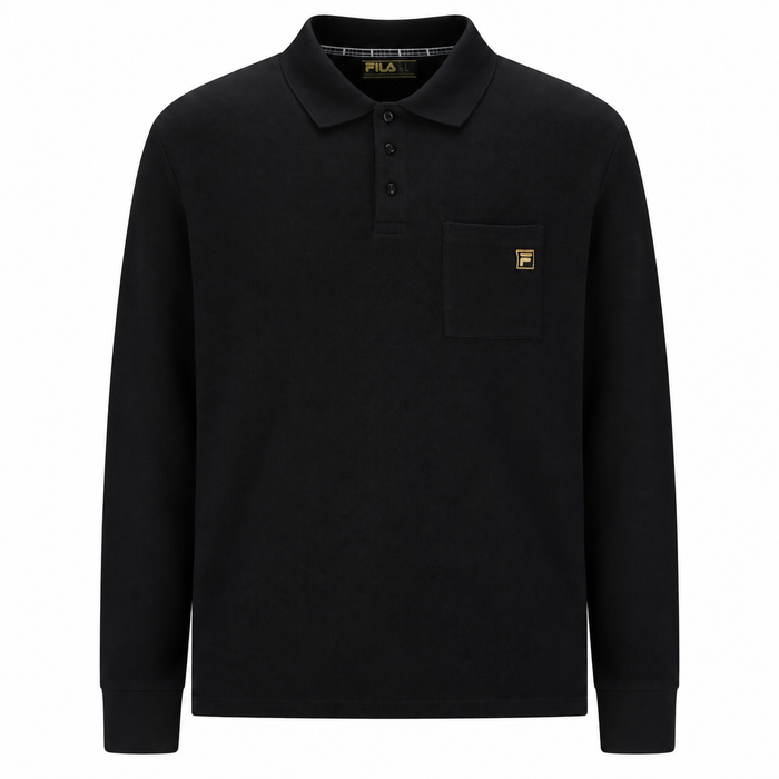 Fila Gold Dino Pocket Polo Shirt Black