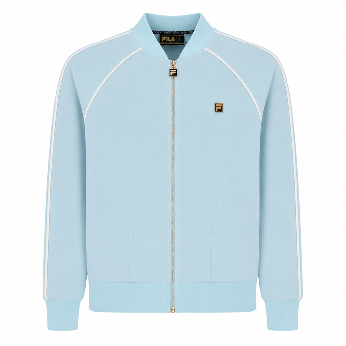 Fila Gold Fella Velour Track Top Jacket Sterling Blue/Coconut Milk