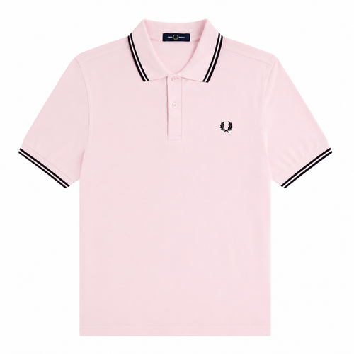 Fred Perry Twin Tipped Polo Shirt Iced Pink/Navy/Navy