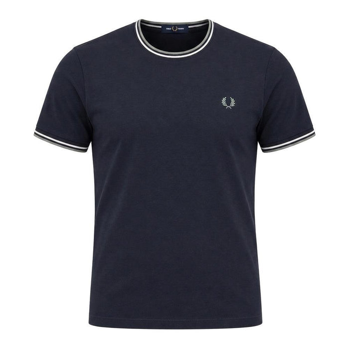 Fred Perry Twin Tipped T-Shirt Dark Airforce/Ecru/Seagrass