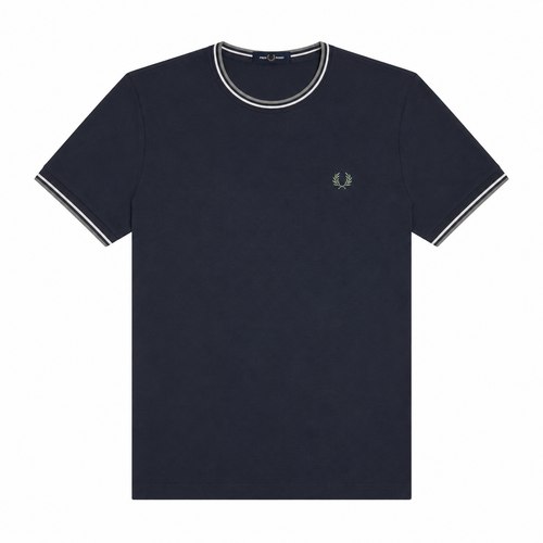 Fred Perry Twin Tipped T-Shirt Dark Airforce/Ecru/Seagrass